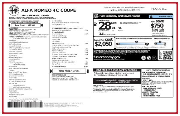 Used 2015 Alfa Romeo 4C  | Corte Madera, CA